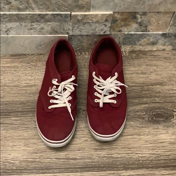 Women’s burgundy vans. - Picture 2 of 4